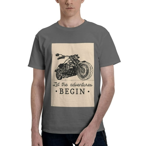 Bingfone Let The Adventure Begin Men'S Loose Fit Short-Sleeve Pocket T-Shirt