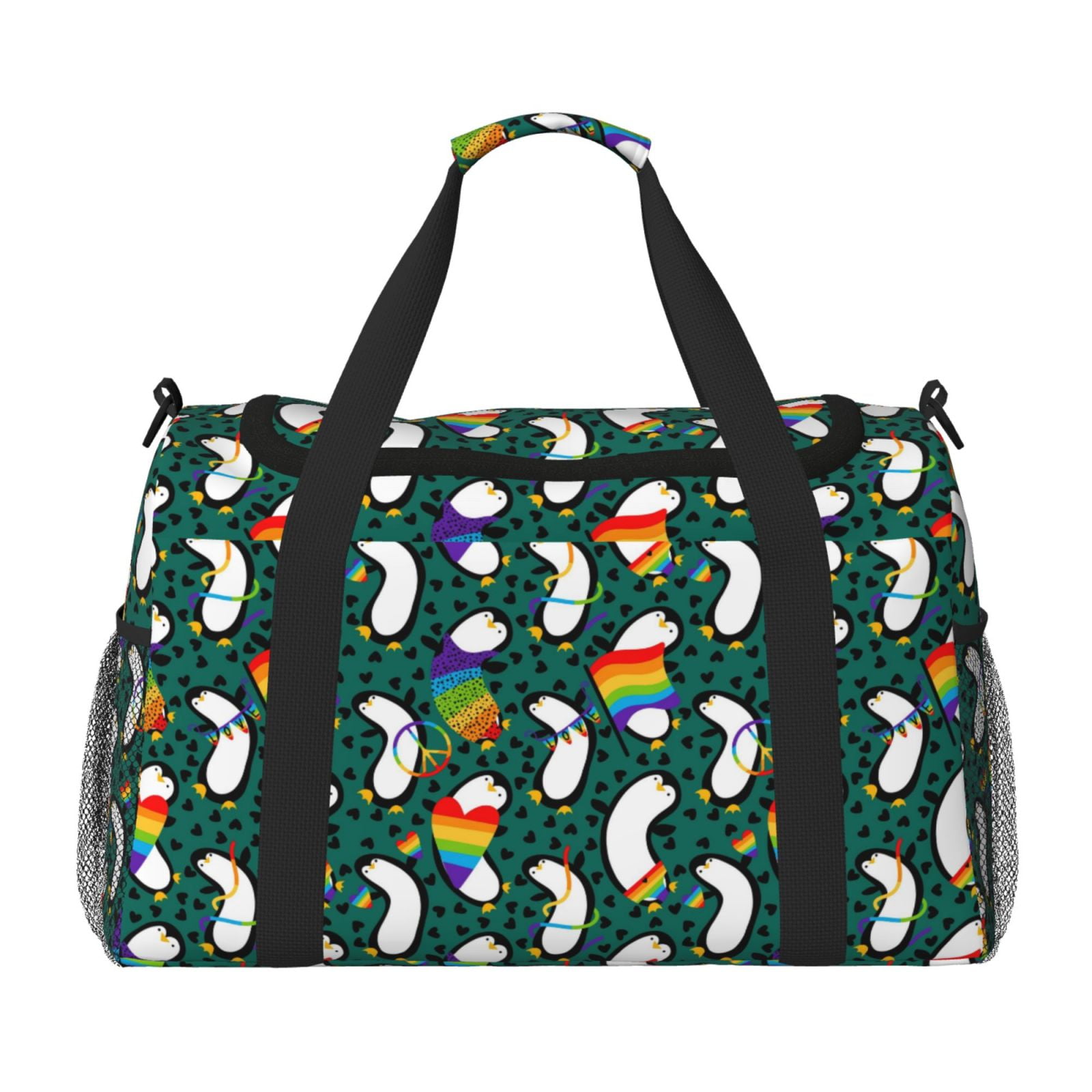 Bingfone Lgbt Penguin Print Travel Duffel Tote Bag,Waterproof Shoulder ...