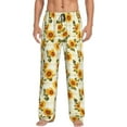 thumbnail image 1 of Bingfone Light Green Plaid Sunflower Mens All Over Print Sleep Pajama Pants-Large, 1 of 5