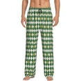 thumbnail image 1 of Bingfone Light Green Squares Mens All Over Print Sleep Pajama Pants-Large, 1 of 6