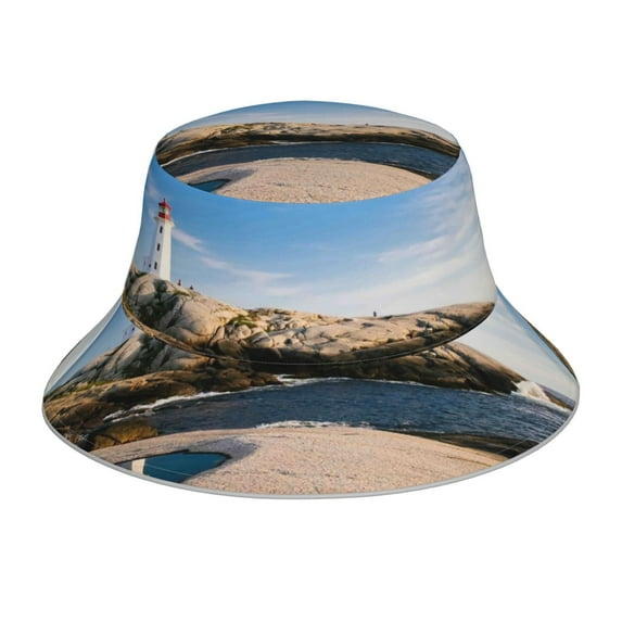 Bingfone Lighthouse Bucket Hat For Men Women,Packable Reversible Printed Sun Hats,Fisherman Outdoor Travel Hiking Beach Caps