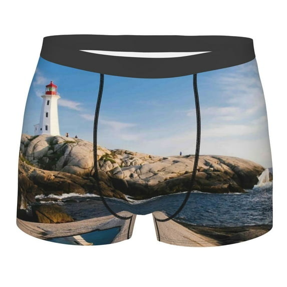 Bingfone Lighthouse Men'S Underwear - Casual Stretch Boxer Briefs-Medium