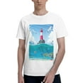 thumbnail image 1 of Bingfone Lighthouse Sea Port Men'S Loose Fit Short-Sleeve Pocket T-Shirt, 1 of 7