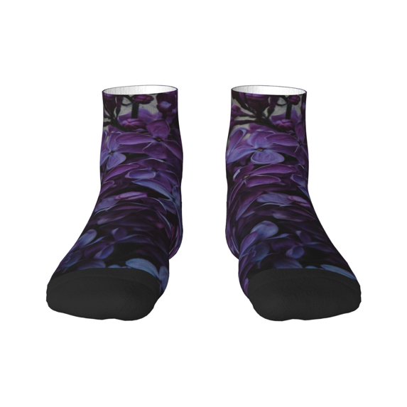 Bingfone Lilac Design Patterned Men'S Women'S Casual Cotton Socks
