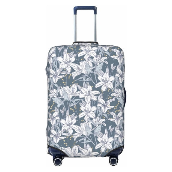 Bingfone Lilies Flowers Luggage Cover Washable Suitcase Cover Protector Anti-scratch Suitcase cover Fits 18-32 Inch Luggage