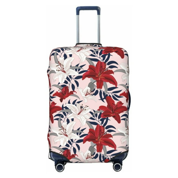 Bingfone Lilies Flowers Luggage Cover Washable Suitcase Cover Protector Anti-scratch Suitcase cover Fits 18-32 Inch Luggage