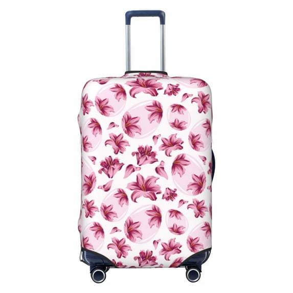 Bingfone Lilies Flowers Luggage Cover Washable Suitcase Cover Protector Anti-scratch Suitcase cover Fits 18-32 Inch Luggage