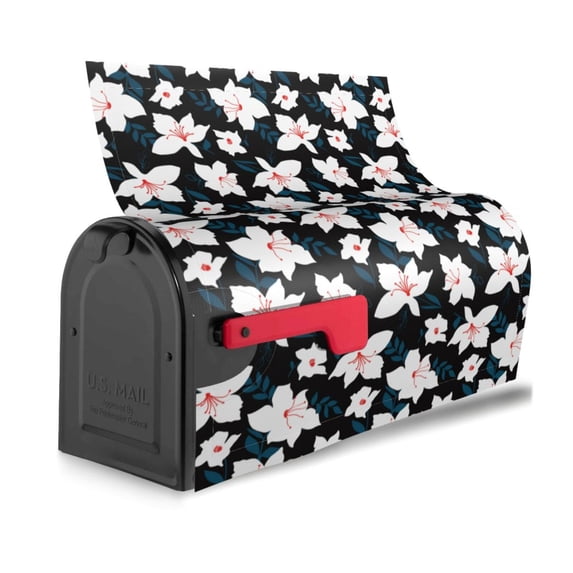 Bingfone Lilies Flowers Magnetic Mailbox Cover Standard Size for Garden Yard Outdoor Decorations-25.5x21 in