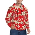 thumbnail image 1 of Bingfone Lilies Flowers Men's Drawstring Hoodie Long Sleeve Pocket Sweatshirts-4X-Large, 1 of 6