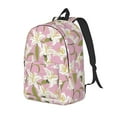 Bingfone Lilies Flowers Print Canvas College Laptop Backpack, Large