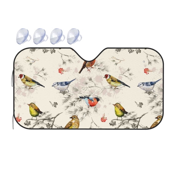 Bingfone Little Birds Car Windshield Sunshade,Sun Foldable Sun Shield Sun Visor For Car - Small