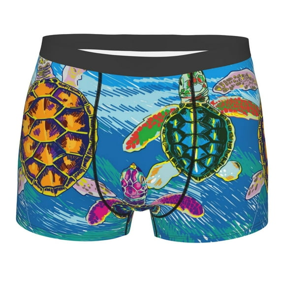 Bingfone Little Sea Turtles Men'S Underwear - Casual Stretch Boxer Briefs-Large