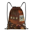 thumbnail image 1 of Bingfone Log Cabin Inside Drawstrings Backpacks Bags For Men Women Gym Drawstrings Bag, 1 of 9