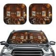 thumbnail image 1 of Bingfone Log Cabin Inside Print 2-Piece Sun Shade Front Windshield - Foldable Car Front Window Sunshades For Most Sedans Suv Truck - Large, 1 of 7