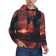 thumbnail image 1 of Bingfone Lone Rider Under Red Sky Men's Drawstring Hoodie Long Sleeve Pocket Sweatshirts-Large, 1 of 6