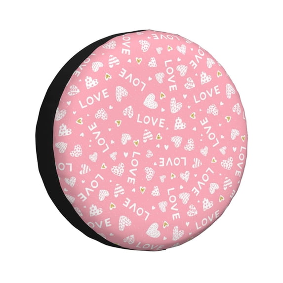 Bingfone Love Spare Tire Cover Weatherproof Universal Wheel Protectors For Rv Camper Travel Trailer Suv Truck-15 Inch
