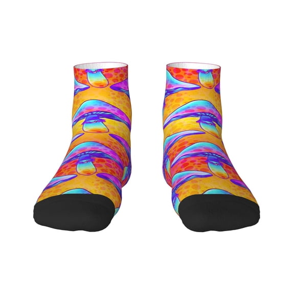 Bingfone Magic Mushrooms Design Patterned Men'S Women'S Casual Cotton Socks