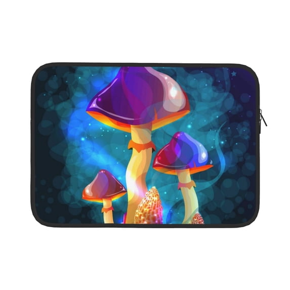 Bingfone Magic Mushrooms ,Fireflies Laptop Sleeve Case 13 Inch, 360° Protective Computer Carrying Bag