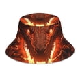 thumbnail image 1 of Bingfone Magma Fire Black Dragon Bucket Hat for Men Women,Packable Reversible Printed Sun Hats,Fisherman Outdoor Travel Hiking Beach Caps, 1 of 7