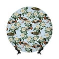 thumbnail image 1 of Bingfone Mallard Ducks And Roses Print Bone China Dinner Decorative Plates,Handmade Ceramic Dinner Plate with Stand for Home Club-7in, 1 of 6