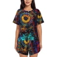 thumbnail image 1 of Bingfone Mandala Colorful Print Pajamas Sets for Women Soft Short-Sleeved Pjs with Lounge Shorts Two Piece Sleepwear, 1 of 8