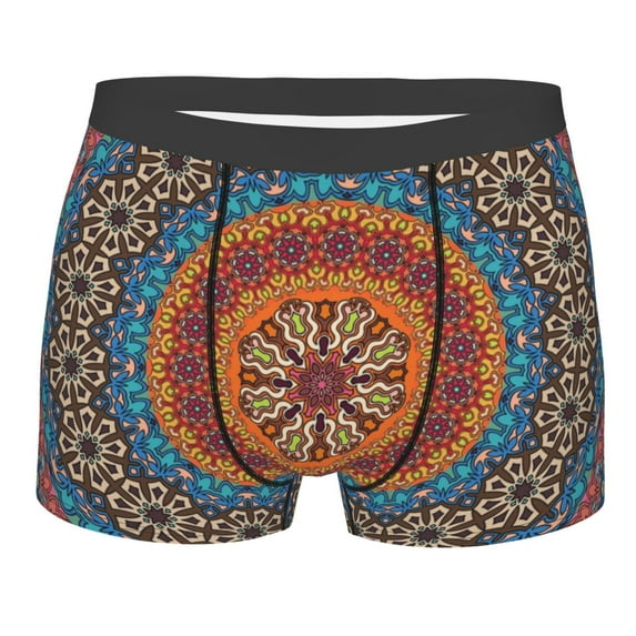 Bingfone Mandala Men's Underwear - Casual Stretch Boxer Briefs-X-Large