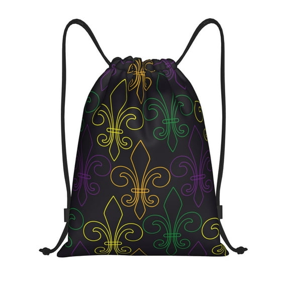 Bingfone Mardi Gras Carnival Drawstrings Backpacks Bags For Men Women Gym Drawstrings Bag