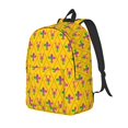 thumbnail image 1 of Bingfone Mardi Gras Crayfish and Fleur de lis Print Canvas College Laptop Backpack, Large Capacity Lightweight College Bookbag Casual Daypack-, 1 of 5