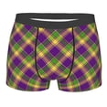 thumbnail image 1 of Bingfone Mardi Gras Plaid Men'S Underwear - Casual Stretch Boxer Briefs-Large, 1 of 9