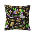 thumbnail image 1 of Bingfone Mardi Gras3 Linen Throw Pillow Covers Cushion Case Pocket Button Vintage Farmhouse Pillowcase For Sofa Couch Bed 20"X20", 1 of 9