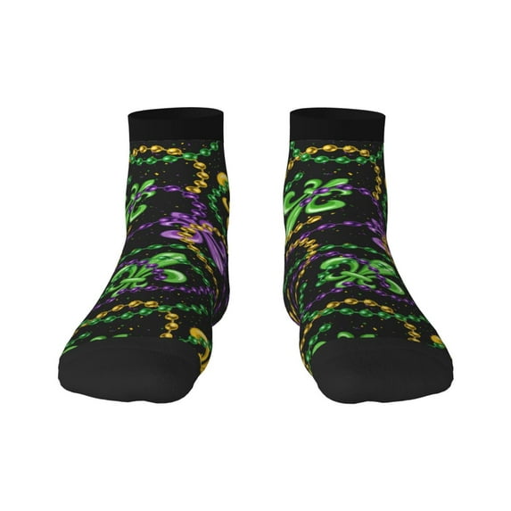 Bingfone Mardi Gras6 Design Patterned Men'S Women'S Casual Cotton Socks