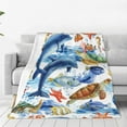 thumbnail image 1 of Bingfone Marine Animals Print Flannel Fleece Blanket Throw Blanket For Bed,Sofa,Couch,Travel,Camping(50"X40"), 1 of 9