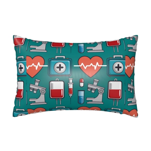 Bingfone Medical Elements Print Satin Pillowcase for Hair - Standard Size with Zipper Silky & Soft Pillow Covers,20x30 inches