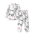thumbnail image 1 of Bingfone Men'S Pajama Set 2 Piece Loungewear Pjs, Long Sleeve With Pajama Pants-Alpacas And Hearts, 1 of 9