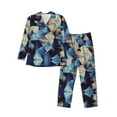 thumbnail image 1 of Bingfone Men'S Pajama Set 2 Piece Loungewear Pjs, Long Sleeve With Pajama Pants-Blue Squares, 1 of 9