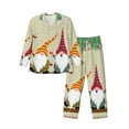 thumbnail image 1 of Bingfone Men'S Pajama Set 2 Piece Loungewear Pjs, Long Sleeve With Pajama Pants-Christmas Card With Gnomes, 1 of 9