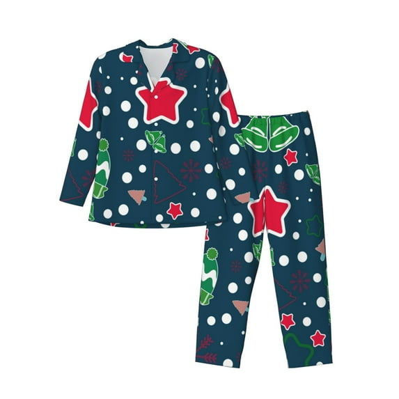 Bingfone Men'S Pajama Set 2 Piece Loungewear Pjs, Long Sleeve With Pajama Pants-Christmas