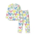 thumbnail image 1 of Bingfone Men'S Pajama Set 2 Piece Loungewear Pjs, Long Sleeve With Pajama Pants-Colored Hearts, 1 of 9