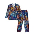 thumbnail image 1 of Bingfone Men'S Pajama Set 2 Piece Loungewear Pjs, Long Sleeve With Pajama Pants-Colorful Fall Leaves, 1 of 9
