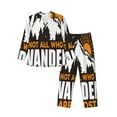 thumbnail image 1 of Bingfone Men'S Pajama Set 2 Piece Loungewear Pjs, Long Sleeve With Pajama Pants-Not All Who Wander Are Lost4, 1 of 9