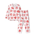 thumbnail image 1 of Bingfone Men'S Pajama Set 2 Piece Loungewear Pjs, Long Sleeve With Pajama Pants-Pink Hearts1, 1 of 9
