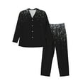 thumbnail image 1 of Bingfone Men'S Pajama Set 2 Piece Loungewear Pjs, Long Sleeve With Pajama Pants-Silver Glitter1, 1 of 9