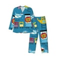 thumbnail image 1 of Bingfone Men'S Pajama Set 2 Piece Loungewear Pjs, Long Sleeve With Pajama Pants-Transportations With Animals, 1 of 9