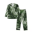 thumbnail image 1 of Bingfone Men'S Pajama Set 2 Piece Loungewear Pjs, Long Sleeve With Pajama Pants-Tropical Palm Leaves1, 1 of 9
