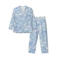 thumbnail image 1 of Bingfone Men'S Pajama Set 2 Piece Loungewear Pjs, Long Sleeve With Pajama Pants-White Bule Glitter, 1 of 9