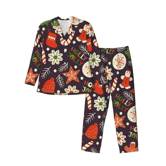 Bingfone Men'S Pajama Set 2 Piece Loungewear Pjs, Long Sleeve With Pajama Pants-Winter Holiday Christmas