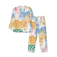 thumbnail image 1 of Bingfone Men'S Pajama Set 2 Piece Loungewear Pjs, Long Sleeve With Pajama Pants-Zebra Colourful, 1 of 9