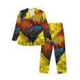 thumbnail image 1 of Bingfone Men's Pajama Set 2 Piece Loungewear PJs, Long Sleeve with Pajama Pants-Colorful Rooster, 1 of 7