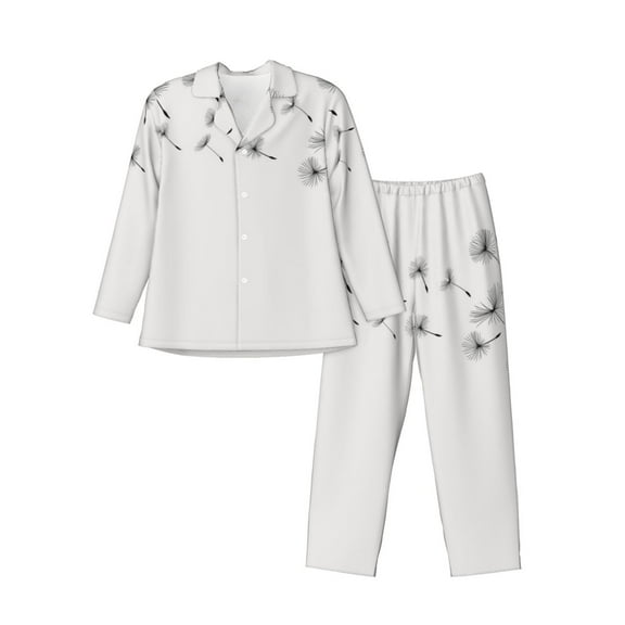 Bingfone Men's Pajama Set 2 Piece Loungewear PJs, Long Sleeve with Pajama Pants-Dandelion Blowing In The Wind