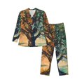 thumbnail image 1 of Bingfone Men's Pajama Set 2 Piece Loungewear PJs, Long Sleeve with Pajama Pants-Seasonal Tree Reflection, 1 of 7